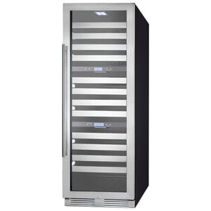 Summit 24 in. Wine Cooler with Wire Racks, Multi-Temperature Zones & 149 Bottle Capacity - Stainless Steel, , hires