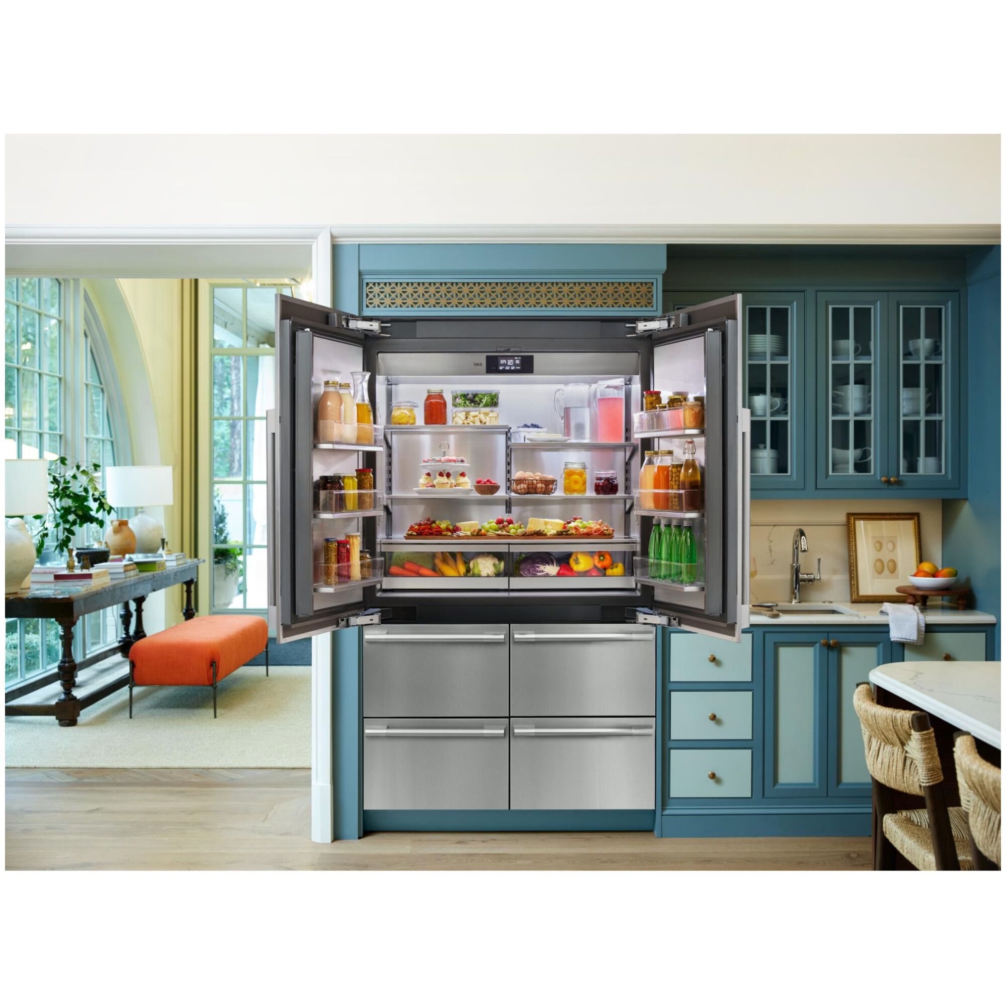 SKS 48 in. 26.0 cu. ft. Built-In Smart Counter Depth 6-Door French