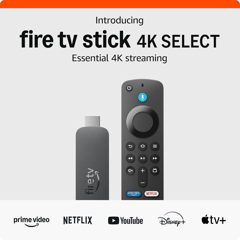 Amazon Fire TV Stick 4K Select (newest model), start streaming in 4K, AI-powered search, and free & live TV, , hires