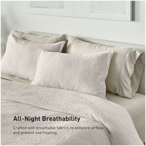 BEDGEAR Performance Duvet & 2pc Sham Set, Arrowhead, Cream, King, , hires