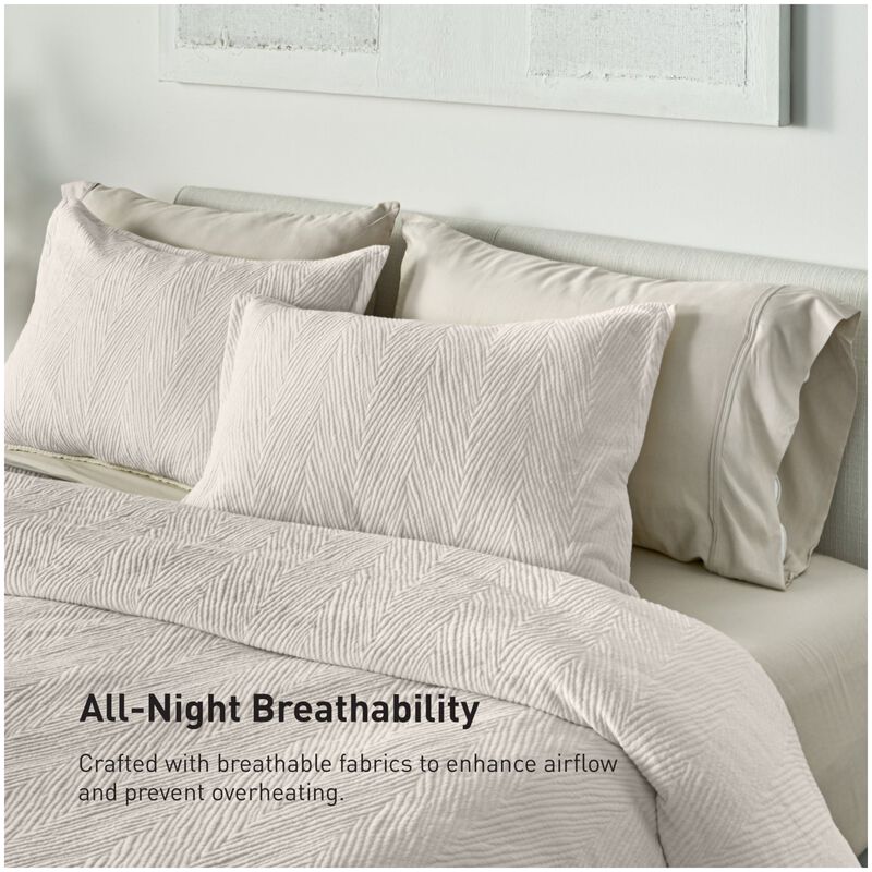 BEDGEAR Performance Duvet & 2pc Sham Set, Arrowhead, Cream, King, , hires