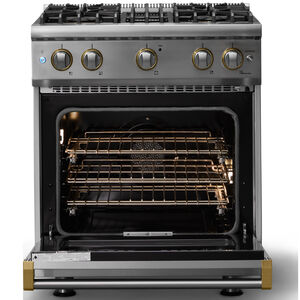 Viking 5 Series 30 in. 4.0 cu. ft. Standard Convection Gas Range with 4 Sealed Burners - Stainless Steel - Liquid Propane Gas, Polished Chrome Trim Option, , hires