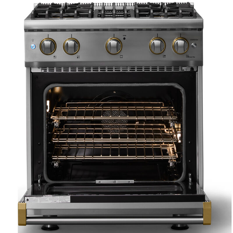 Viking 5 Series 30 in. 4.0 cu. ft. Standard Convection Gas Range with 4 Sealed Burners - Stainless Steel - Liquid Propane Gas, Polished Chrome Trim Option, , hires