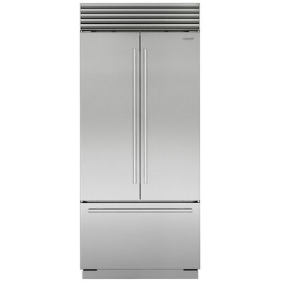 Sub-Zero Classic Series 36 in. Built-In 20.5 cu. ft. Smart French Door Refrigerator with Tubular Handles- Stainless Steel | CL3650UFDST