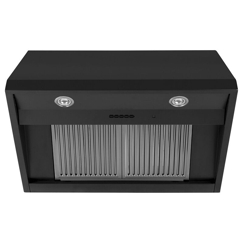 Cafe 30 in. Canopy Pro Style Range Hood with 4 Speed Settings, 600 CFM, Ducted Venting & 2 LED Lights - Matte Black, , hires