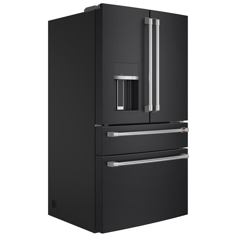 Cafe 36 in. 27.8 cu. ft. Smart 4-Door French Door Refrigerator with Ice & Water Dispenser - Matte Black, Matte Black, hires