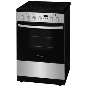 Frigidaire 24 in. 1.9 cu. ft. Standard Convection Electric Range with Smoothtop Burners - Stainless Steel, Stainless Steel, hires