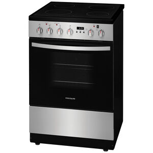 Frigidaire 24 in. 1.9 cu. ft. Convection Oven Freestanding Electric Range with 4 Smoothtop Burners - Stainless Steel, Stainless Steel, hires