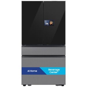 Samsung Bespoke 36 in. 22.5 cu. ft. Smart Counter Depth 4-Door French Door Refrigerator with AI Home, Beverage Center & Internal Water Autofill Pitcher - Charcoal Glass & Stainless Steel, , hires