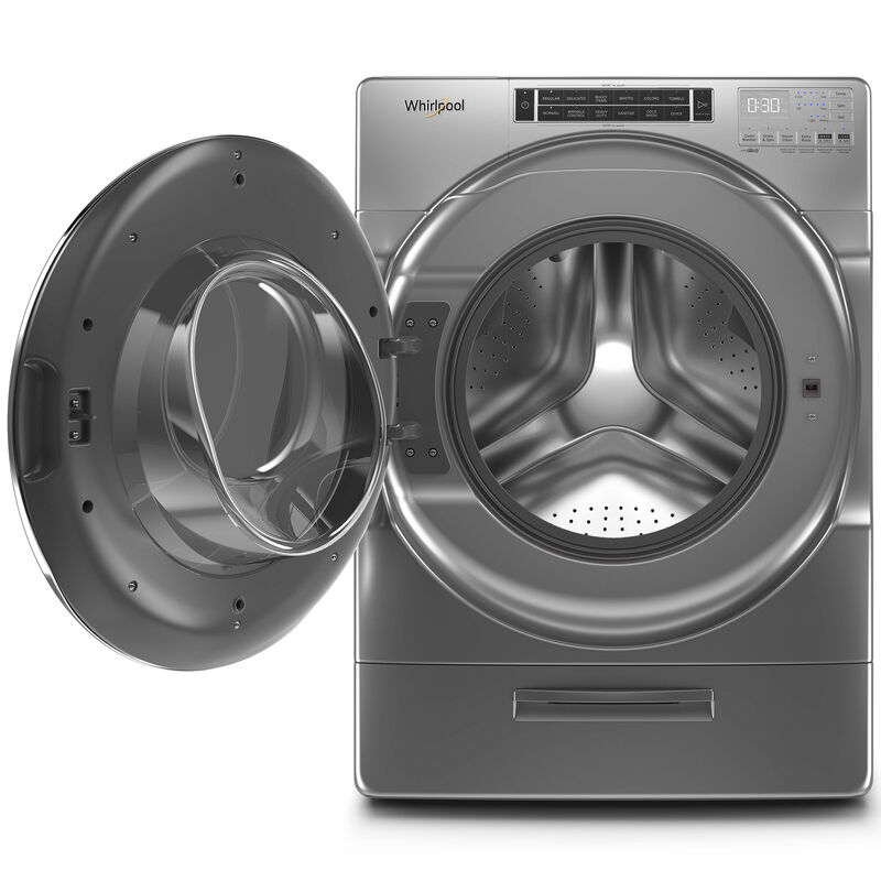 Whirlpool 27 in. 5.0 cu. ft. Stackable Front Load Washer with Sanitize Cycle, Steam Wash & Load-&-Go XL Dispenser - Chrome Shadow, , hires