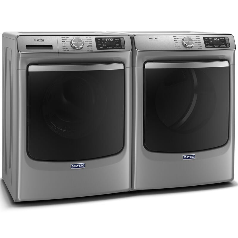 Maytag 27 in. 7.3 cu. ft. Smart Stackable Electric Dryer with Extra Power Button, Industry-Exclusive Extra Moisture Sensor, Sanitize & Steam Cycle - Metallic Slate, Metallic Slate, hires