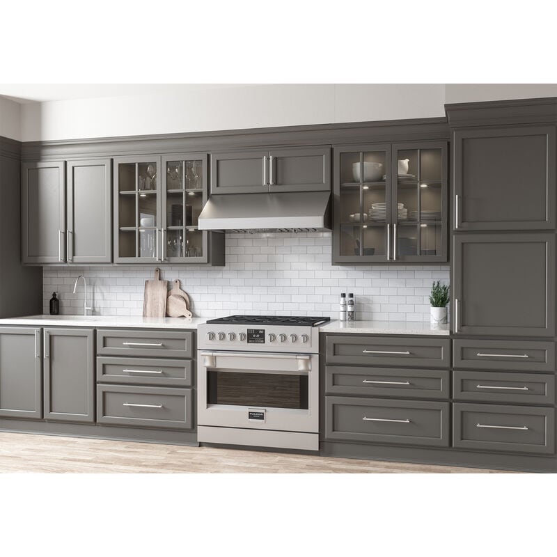 Zephyr Tempest 36 in. Convertible Standard Style Range Hood with 650 CFM, 6 Fan Speeds & 2 LED Lights - Stainless Steel, , hires