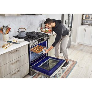 LG InstaView 30 in. 6.3 cu. ft. Smart Air Fry True European Convection Slide-In Gas Range with 5 Sealed Burners & Griddle - Stainless Steel, Stainless Steel, hires