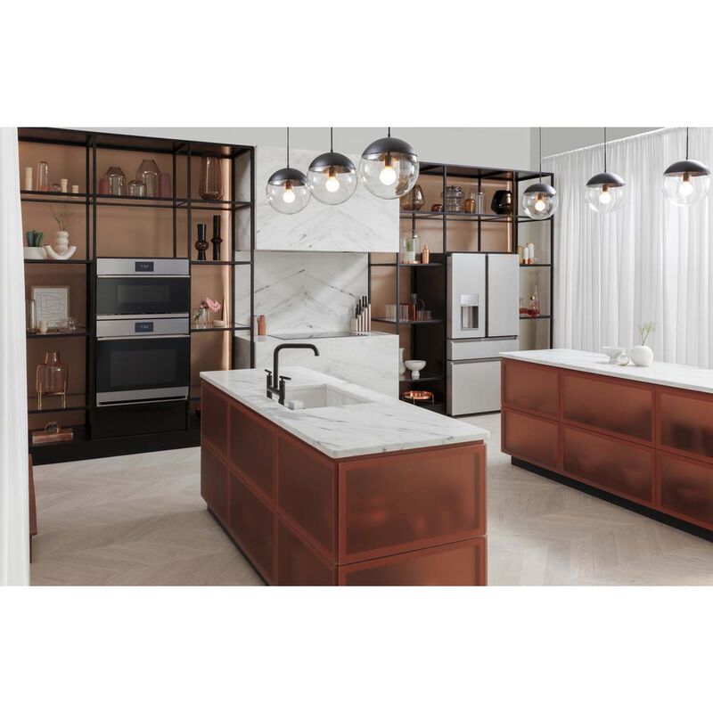 Cafe 30 in. 1.7 cu. ft. Smart Speed/ Steam Electric Single Wall Oven with True European Convection - Platinum Glass, Platinum Glass, hires