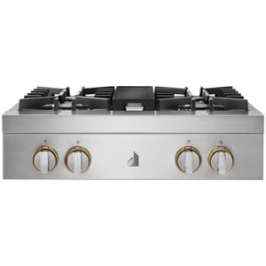 JennAir Rise 30 in. 4-Burner Natural Gas Rangetop with Simmer Burner & Power Burner - Stainless Steel, , hires