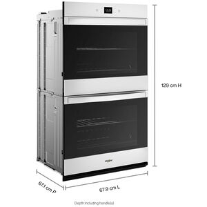 Whirlpool 27 in. 8.6 cu. ft. Smart Top Control Electric Double Wall Oven with Standard Convection - White, , hires