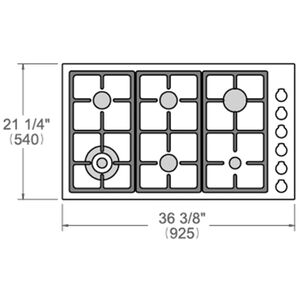 Bertazzoni Master Series 36 in. 6-Burner Natural Gas Cooktop with Simmer Burner & Power Burner - Stainless Steel, , hires