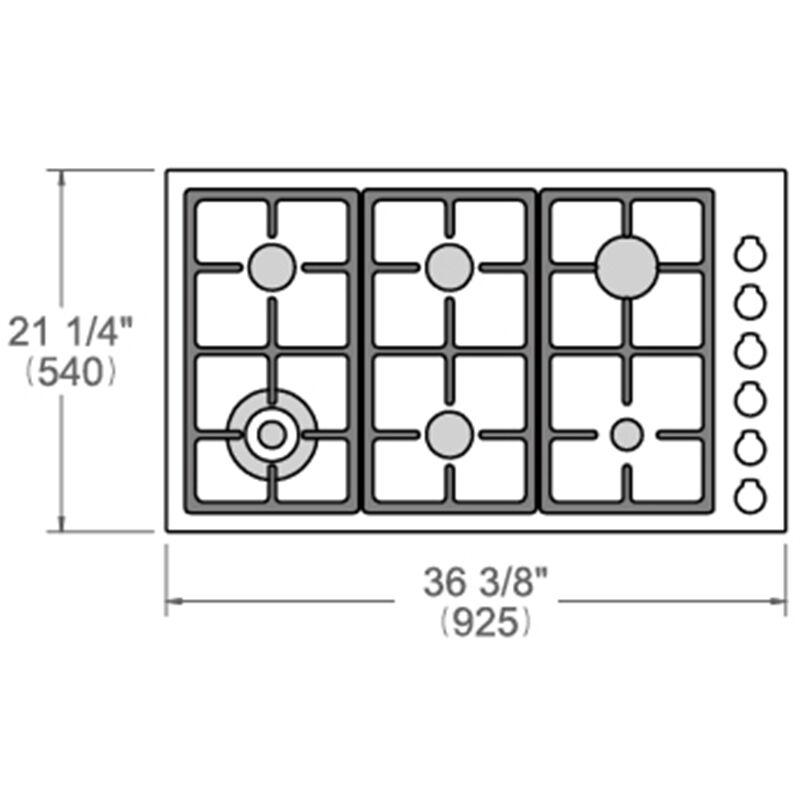 Bertazzoni Master Series 36 in. 6-Burner Natural Gas Cooktop with Simmer Burner & Power Burner - Stainless Steel, , hires