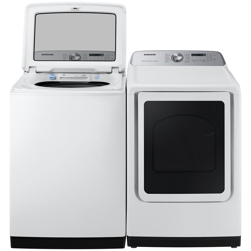 Samsung 27 in. 7.4 cu. ft. Smart Gas Dryer with Sanitize+, Steam Cycle & Sensor Dry - White, White, hires