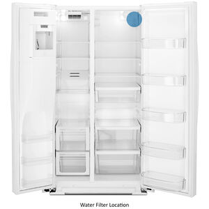 Whirlpool 36 in. 28.5 cu. ft. Side-by-Side Refrigerator with External Ice & Water Dispenser- White, White, hires