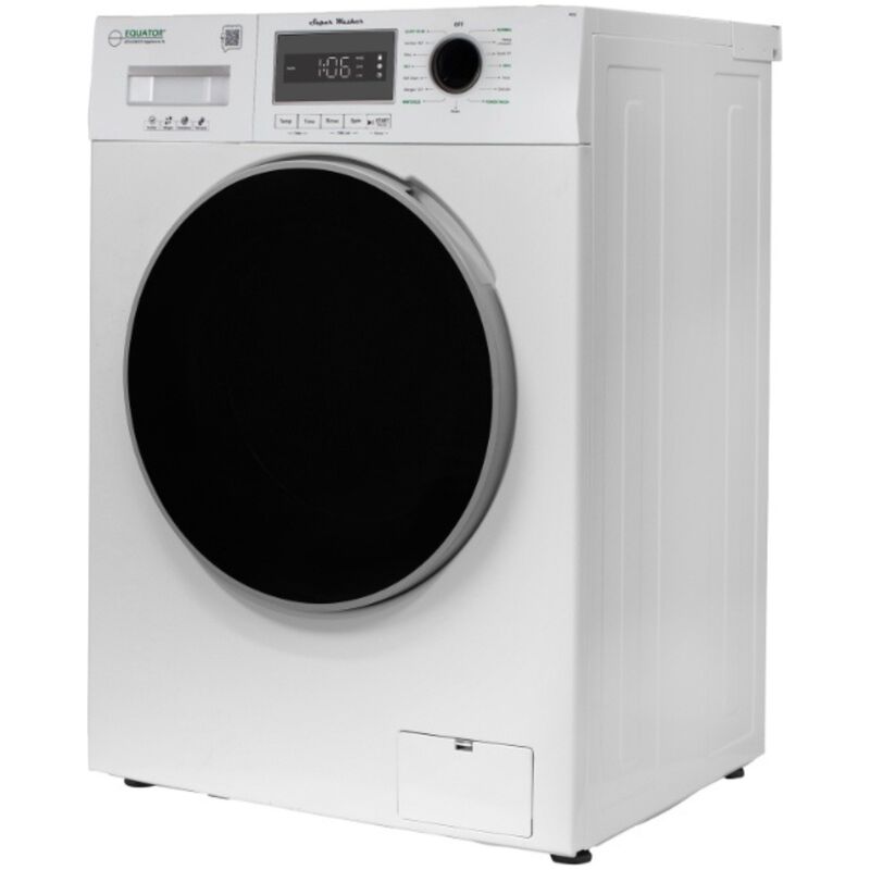 Equator Compact 24 in. 1.57 cu. ft. Stackable Front Load Washer with Pet & Sanitize Cycle - White, , hires