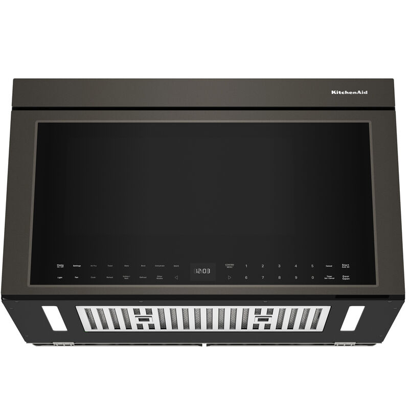 KitchenAid 30 in. 1.1 cu. ft. 950W Smart Over-the-Range Microwave with 400 CFM, Convection & Sensor Cooking - Black Ore, , hires