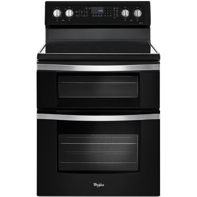 Whirlpool 30 in. 6.7 cu. ft. Convection Double Oven Freestanding Electric Range with 5 Smoothtop Burners - Black Ice | WGE745C0FE