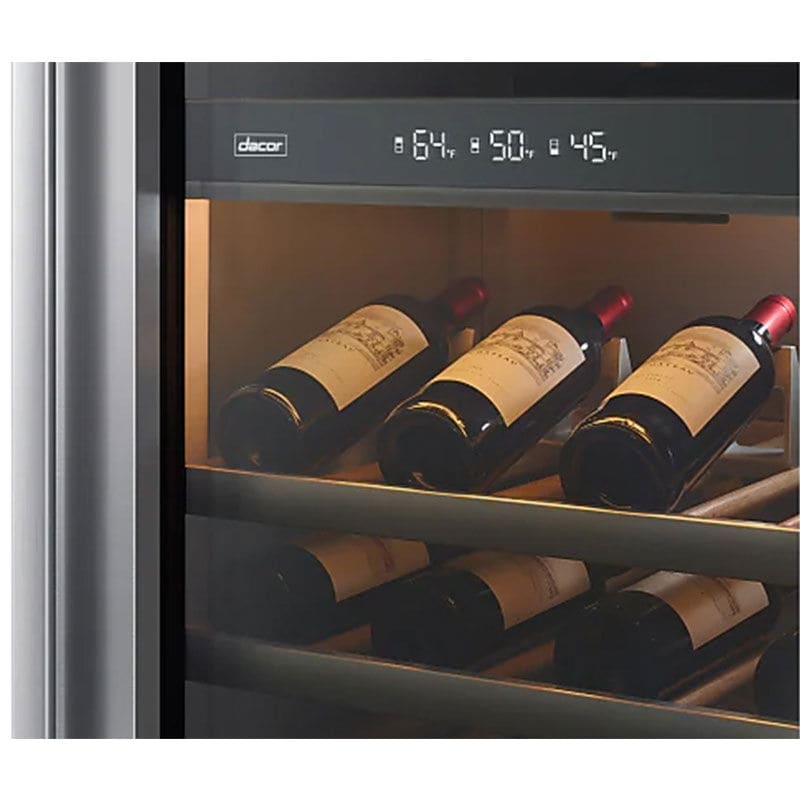 Dacor 24 in. Built-in Smart Wine Cooler with Metal & Wood Racks, Multi-Temperature Zones & 100 Bottle Capacity - Custom Panel Ready, , hires