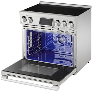 SKS 36 in. 6.3 cu. ft. Smart Air-Fry Standard Convection Steam Electric Range with 5 Induction Burners - Stainless Steel, , hires