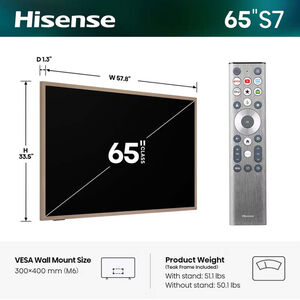 Hisense - 65" Class S7 Series QLED 4K UHD Smart Google TV, , hires