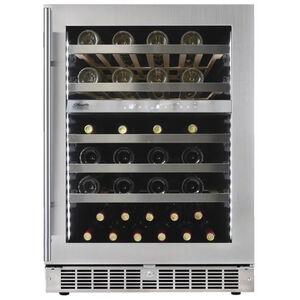 Danby Appliances 24 in. Undercounter Wine Cooler with Wood Racks, Dual Temperature Zones & 51 Bottle Capacity - Stainless Steel, , hires