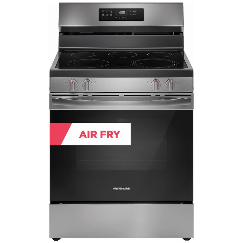 Frigidaire 30 in. 5.3 cu. ft. Air Fry Standard Convection Electric Range with Smoothtop Burners - Stainless Steel, , hires
