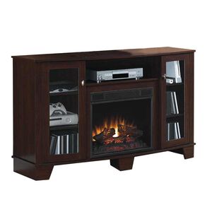 Bell'O Della 59" 7 Shelf Electric Fireplace TV Console - Brown, , hires