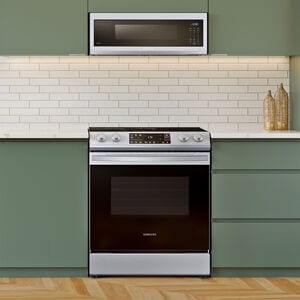 Samsung 30 in. 6.3 cu. ft. Smart Slide-In Electric Range with 4 Induction Burners - Fingerprint Resistant Stainless, Fingerprint Resistant Stainless, hires