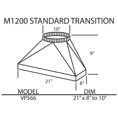 Vent-A-Hood M1200 Standard Duct Transition | VP566