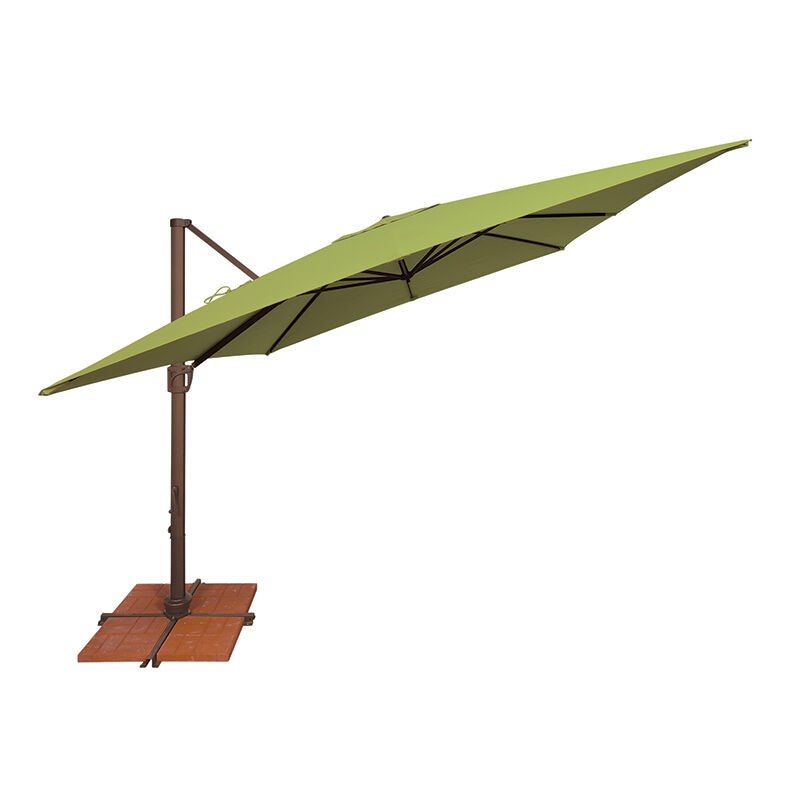 SimplyShade Bali 10' Square Cantilever Umbrella in Sunbrella Fabric - Ginkgo, Green, hires