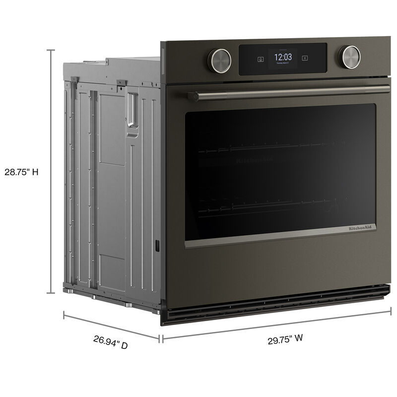 KitchenAid 30 in. 5.0 cu. ft. Smart Electric Single Wall Oven with True European Convection & Sensor Cooking - Black Ore, , hires