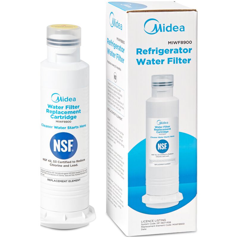 Midea Twist-In Water Filter for French Door Refrigerators - White, , hires