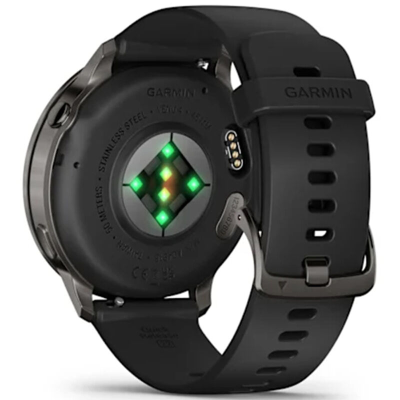 Garmin Venu 4 45 mm Smart Watch - Slate with Black Silicone Band, , hires