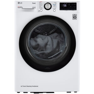 LG 24 in. 4.2 cu. ft. Smart Stackable Ventless Electric Dryer with Heat Pump, Sensor Dry & Sanitize Cycle - White, White, hires