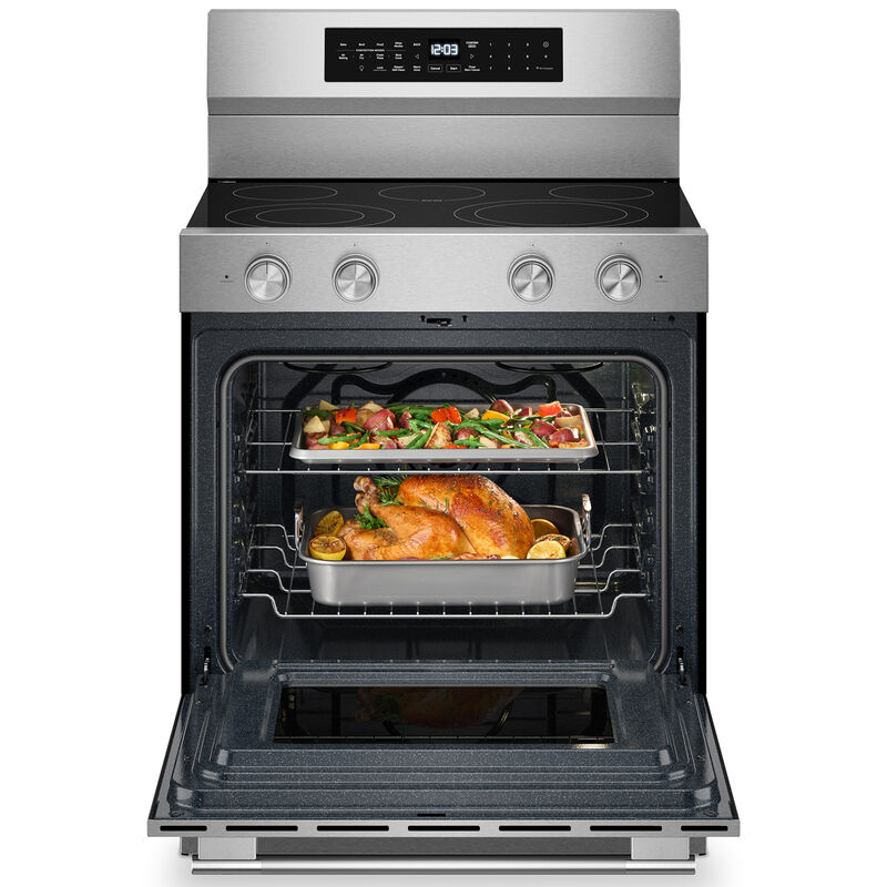 KitchenAid 30 in. 5.3 cu. ft. Smart Air-Fry True European Convection Electric Range with Radiant Burners - Fingerprint Resistant Stainless Steel, , hires