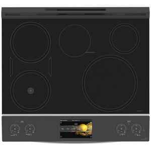 GE Profile 30 in. 5.3 cu. ft. Smart Air Fry True European Convection Slide-In Electric Range with 5 Induction Burners - Stainless Steel, , hires
