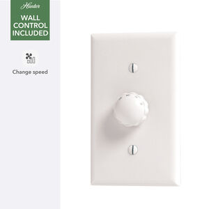 Hunter 52 in. Kennicott Damp Rated Ceiling Fan & Wall Control - Fresh White, , hires