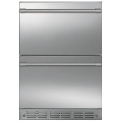Monogram 24 in. 5 cu. ft. Double Refrigerator Drawers - Stainless Steel | ZIDS240NSS