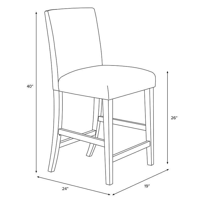 Skyline Furniture 26" Counter Stool in Linen Fabric - Grey, Grey, hires