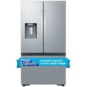 Samsung 36 in. 25.5 cu. ft. Smart Counter Depth French Door Refrigerator with Ice & Water Dispenser - Fingerprint Resistant Stainless Steel, , hires