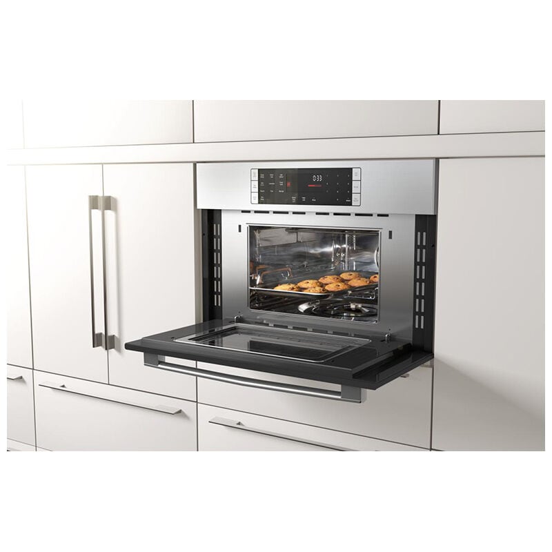 Bosch 800 Series 30 in. 1.6 cu. ft. 1000W Built-In Microwave with Convection & Sensor Cooking - Stainless Steel, , hires