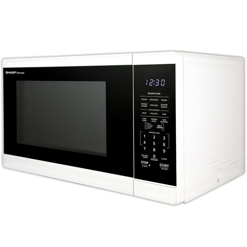 Sharp 21 in. 1.4 cu. ft. Countertop Microwave with 11 Power Levels & Sensor  Cooking Controls - White