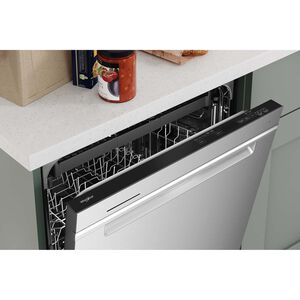 Whirlpool 24 in. Top Control Dishwasher with 47 dBa Sound Level, 3rd-Rack & Pocket - Fingerprint Resistant Stainless, , hires