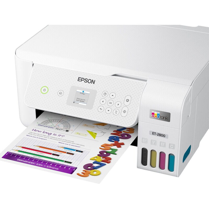 Epson - EcoTank ET-2800 Wireless Color All-in-One Inkjet Cartridge-Free Supertank Printer - White, , hires